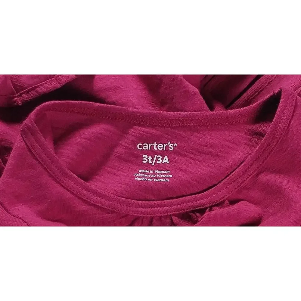 Carter's Toddler Girls Long Sleeve Peplum Hem Purple Size 3T